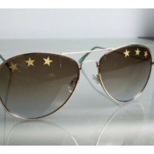 Juicy couture womens star print silver frame aviator sunglasses new